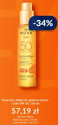 Olejek do opalania twarzy i ciała SPF 50 Nuxe Sun promocja w DOZ.PL