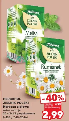 Zielnik Polski Herbata ziołowa Melisa, Rumianek różne rodzaje promocja w Kaufland