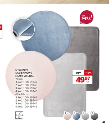 Dywanik łazienkowy Miami Viscose okrągły 70 cm promocja w Komfort