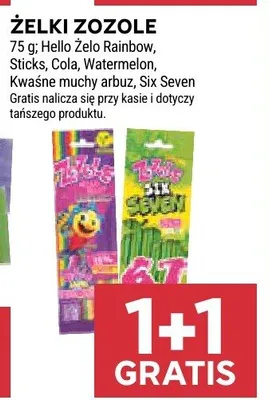 Żelki Zozole Kwaśne muchy arbuz promocja w Stokrotka