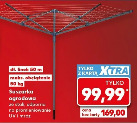 Suszarka ogrodowa ze stali, odporną na promieniowanie UV i mróz promocja w Kaufland