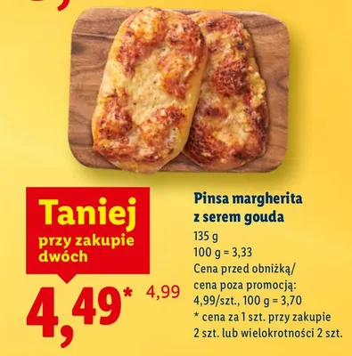 Pinsa margherita z serem gouda promocja w Lidl