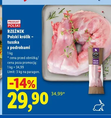 Polski królik tuszka z podrobami Rzeźnik promocja w Lidl