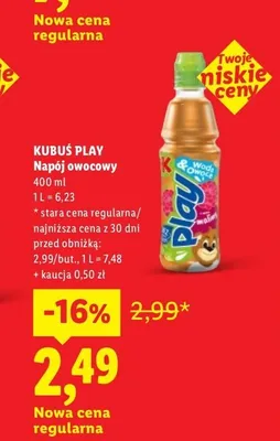 Napój owocowy Kubuś Play promocja w Lidl
