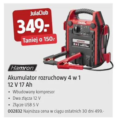 Akumulator rozruchowy 4 w 1 Hamron promocja w Jula