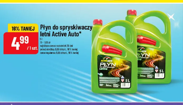 Płyn do spryskiwaczy letni Active Auto promocja w POLOmarket