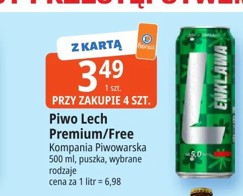 Piwo bezalkoholowe Lech promocja w Leclerc