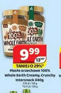 Masło orzechowe 100% Whole Earth Creamy promocja w Delfin