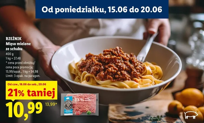 Mięso mielone ze schabu Rzeźnik promocja w Lidl