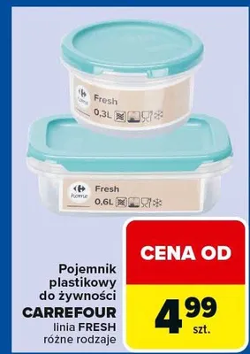 Pojemnik plastikowy do żywności linia FRESH różne rodzaje promocja w Carrefour