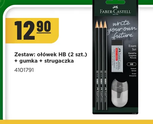 Zestaw Faber-Castell ołówek HB 2 szt. + gumka + strugaczka promocja w MR. DIY