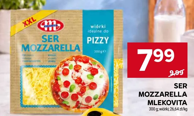Ser mozzarella wiórki Mlekovita promocja w Stokrotka