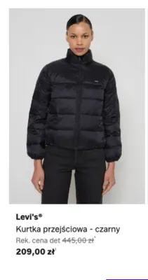 Kurtka przejściowa Levi's czarny promocja w Lounge by Zalando