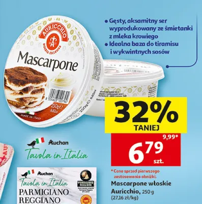 Mascarpone włoskie Auricchio promocja w Auchan