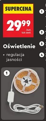 Oświetlenie taśma COB o dł. 3 m Lethe promocja w Biedronka