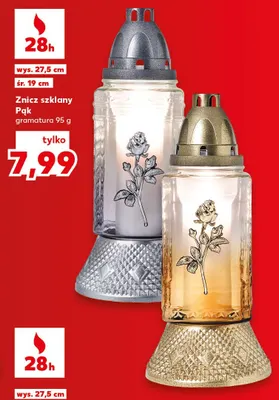Znicz szklany Pąk promocja w Kaufland