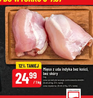 Mięso z uda indyka bez kości bez skóry promocja w POLOmarket