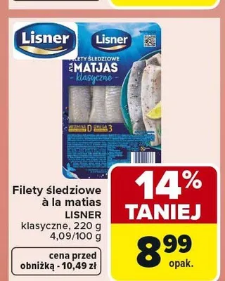 Filety śledziowe à la matias klasyczne LISNER promocja w Carrefour