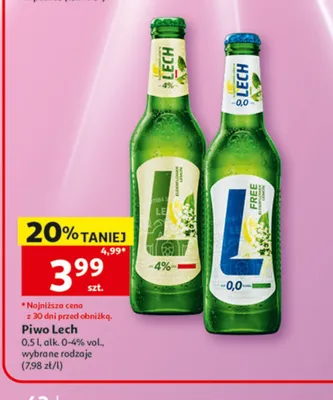 Piwo bezalkoholowe Lech Free 500ml promocja w Auchan