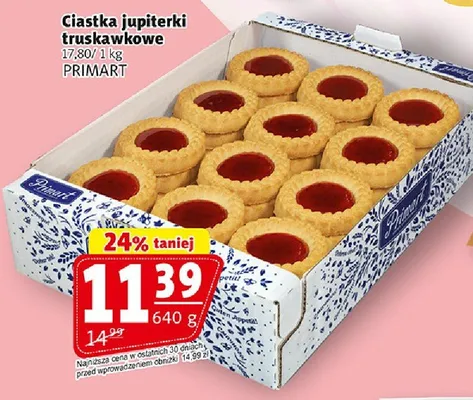 Ciastka jupiterki truskawkowe promocja w Prim Market