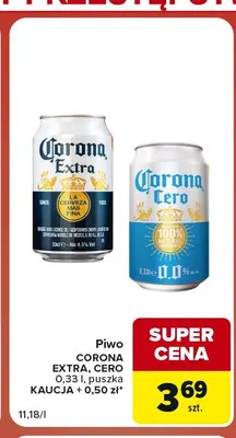 Piwo bezalkoholowe Corona Cero promocja w Carrefour Market