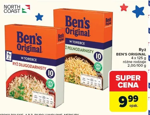 Ryż Ben's Original w torebce z pełnoziarnisty promocja w Carrefour Market