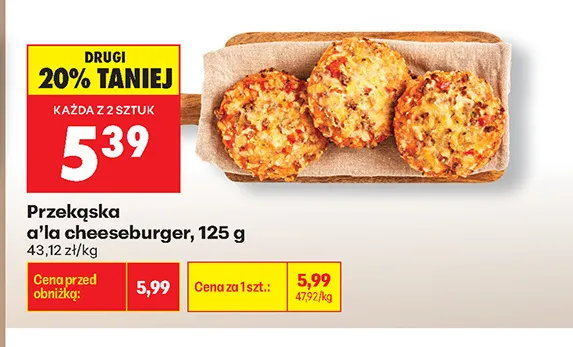 Przekąska a'la cheeseburger promocja w Biedronka