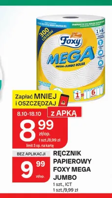 Ręcznik papierowy Foxy Mega Jumbo promocja w Chorten