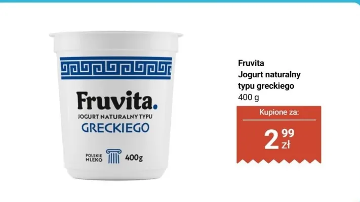 Jogurt naturalny typu greckiego promocja w Biedronka