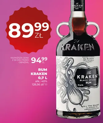 Rum Kraken Black Spiced promocja w Duży Ben