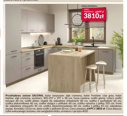 Zestaw mebli kuchennych Agata Salvina clay grey promocja w Salony Agata