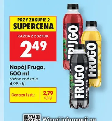 Napój Frugo czerwone promocja w Biedronka