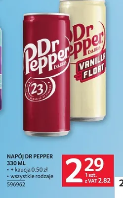 Napój Dr Pepper Vanilla Float promocja w Selgros