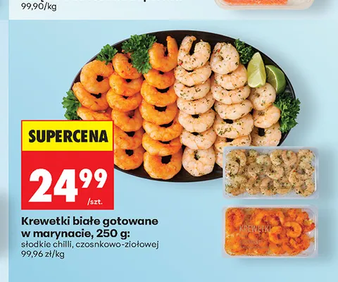 Krewetki białe gotowane w marynacie czosnkowo-ziołowej Marinero promocja w Biedronka