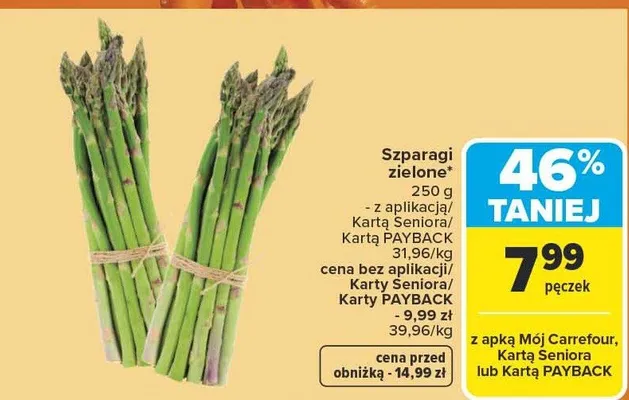 Szparagi zielone promocja w Carrefour Market