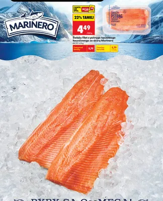 Świeży filet z pstrąga tęczowego łososiowego ze skórą Marinero promocja w Biedronka