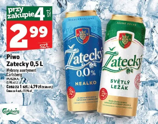Piwo bezalkoholowe Żatecky 0,0% Nealko Carlsberg promocja w TOPAZ