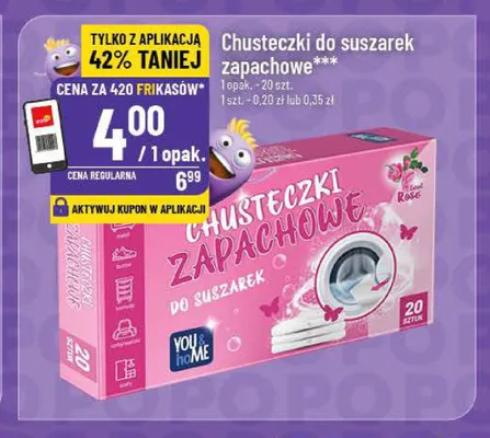 Chusteczki do suszarek zapachowe You & Home Rose promocja w POLOmarket