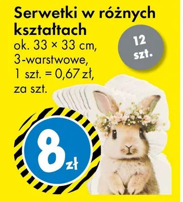 Serwetki w różnych kształtach promocja w Tedi