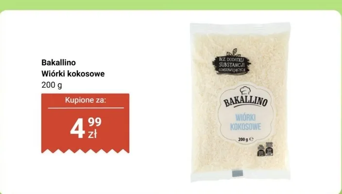 Wiórki kokosowe promocja w Biedronka