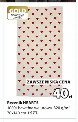 Ręcznik Hearts 70x140 cm promocja w Jysk