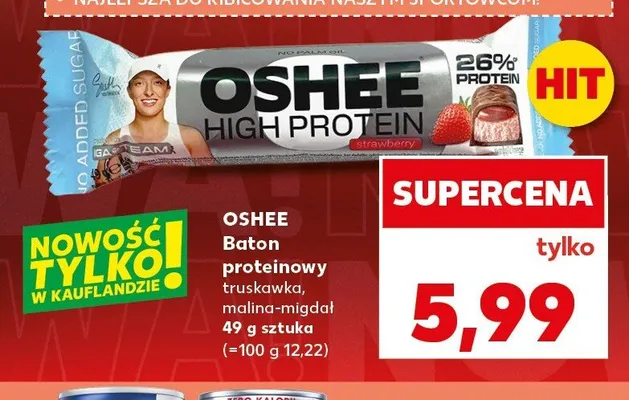 Baton proteinowy Oshee truskawka promocja w Kaufland