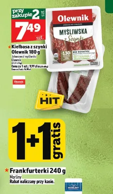 Kiełbasa z szynki jałowcowa myśliwska Olewnik promocja w TOPAZ