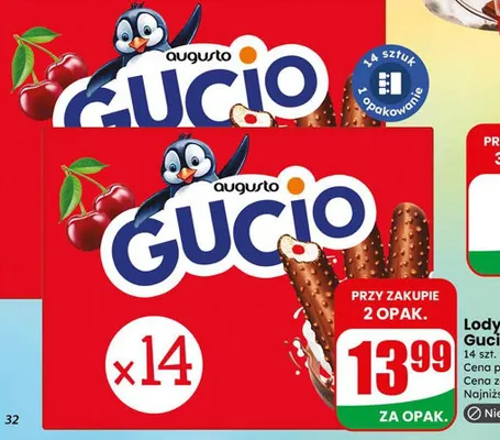 Lody multipack Gucio Augusto promocja w Dino