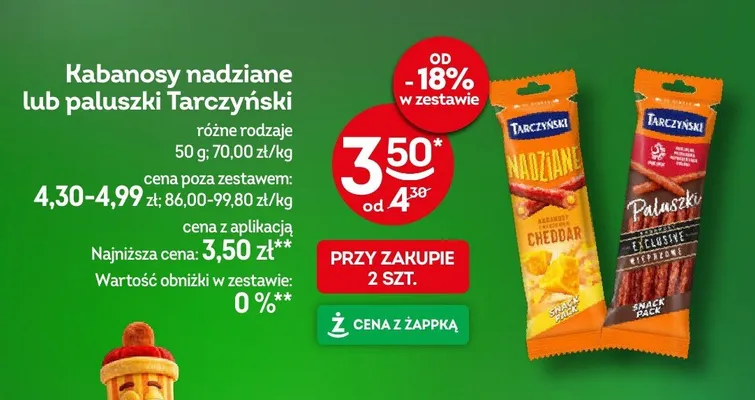 Kabanosy nadziane Tarczyński promocja w Żabka
