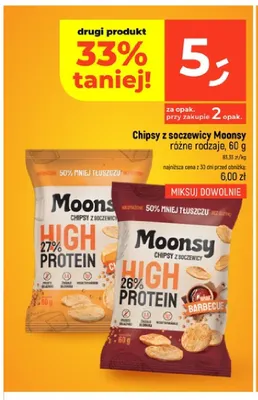 Chipsy z soczewicy Moonsy Barbecue promocja w Dealz