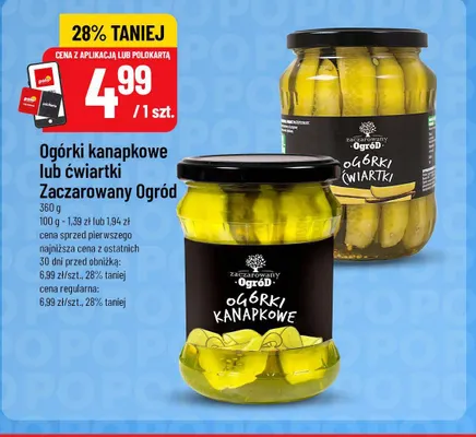 Ogórki ćwiartki Zaczarowany Ogród promocja w POLOmarket