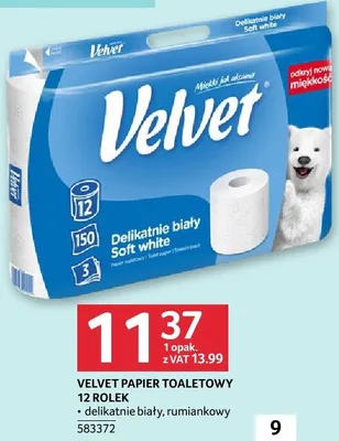 Papier toaletowy Velvet 12 rolek promocja w Selgros