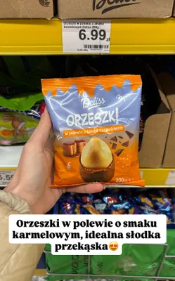 Orzeszki w polewie o smaku karmelowym promocja w Dino
