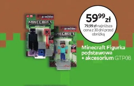 Figurka podstawowa + akcesorium MATTEL Minecraft GTP08 promocja w Empik